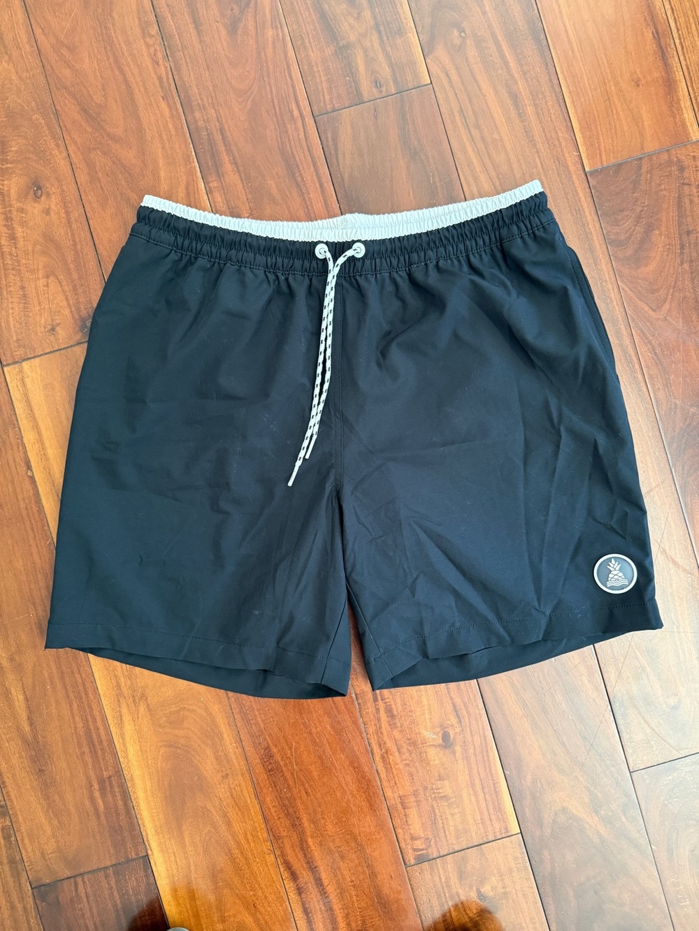 chubbies Black Swim Shorts with Pink Liner and White Waistband
